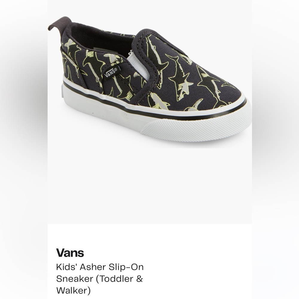 Vans Asher sea creature slip ons glow in the dark 
Kid’s Toddler walker size 9